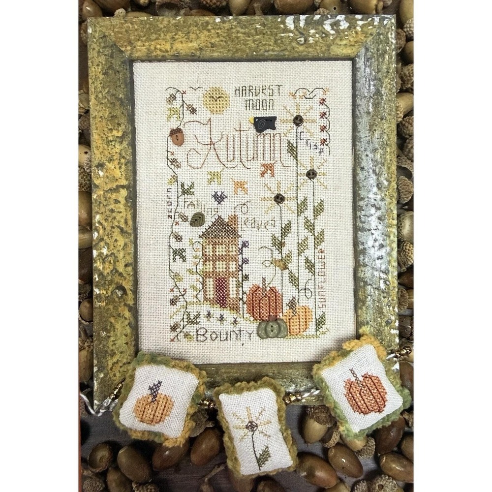 Shepherd's Bush AUTUMN NOTES Cross Stitch Pattern w/ Button Embellishment Pack